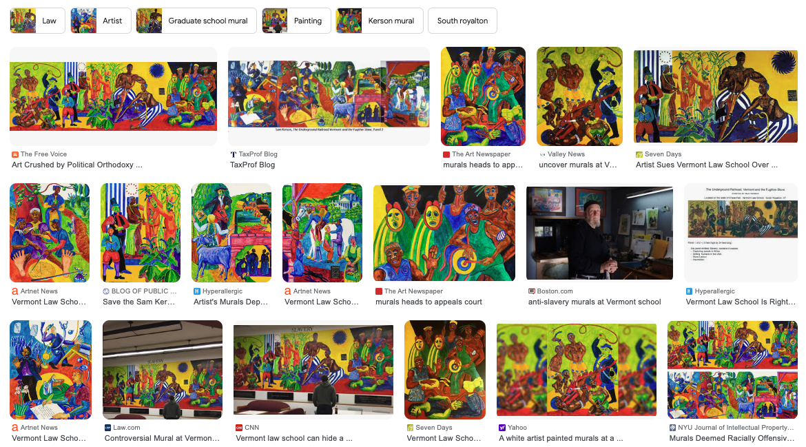 Google search screen capture for images related to Sam Kerson The Underground Railroad Vermont.